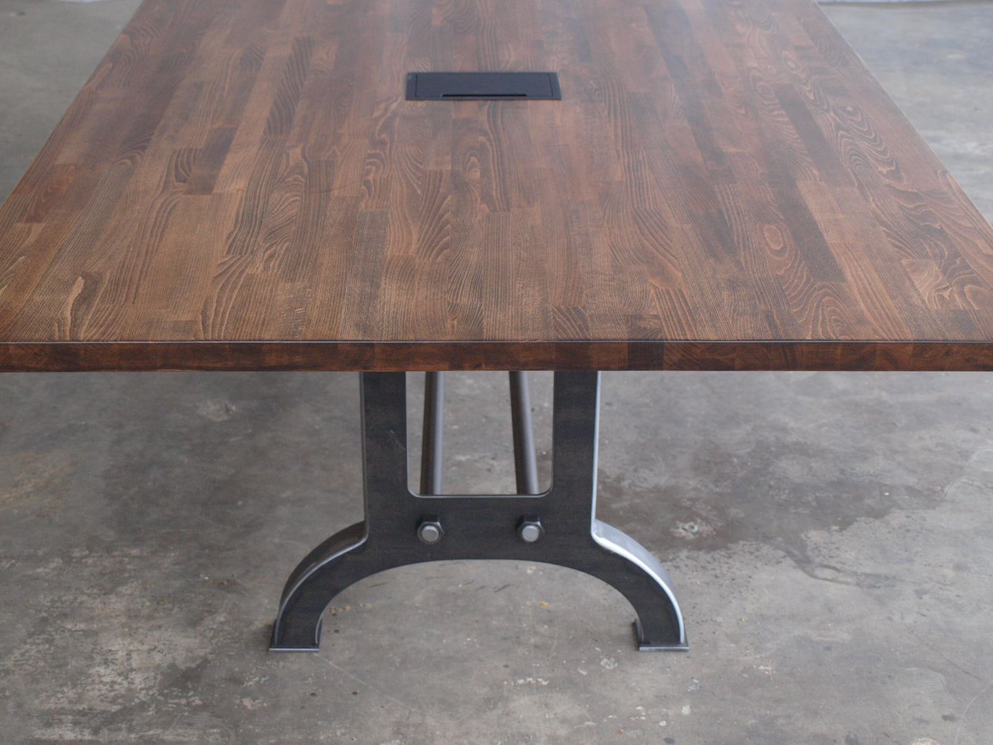10 foot Maple Industrial Walnut conference table