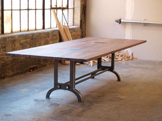 10 foot Industrial Walnut conference table