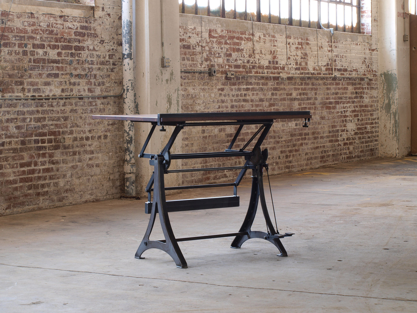 Fully Adjustable Walnut Drafting table Lift and Tilt Handcrafted in Baltimore