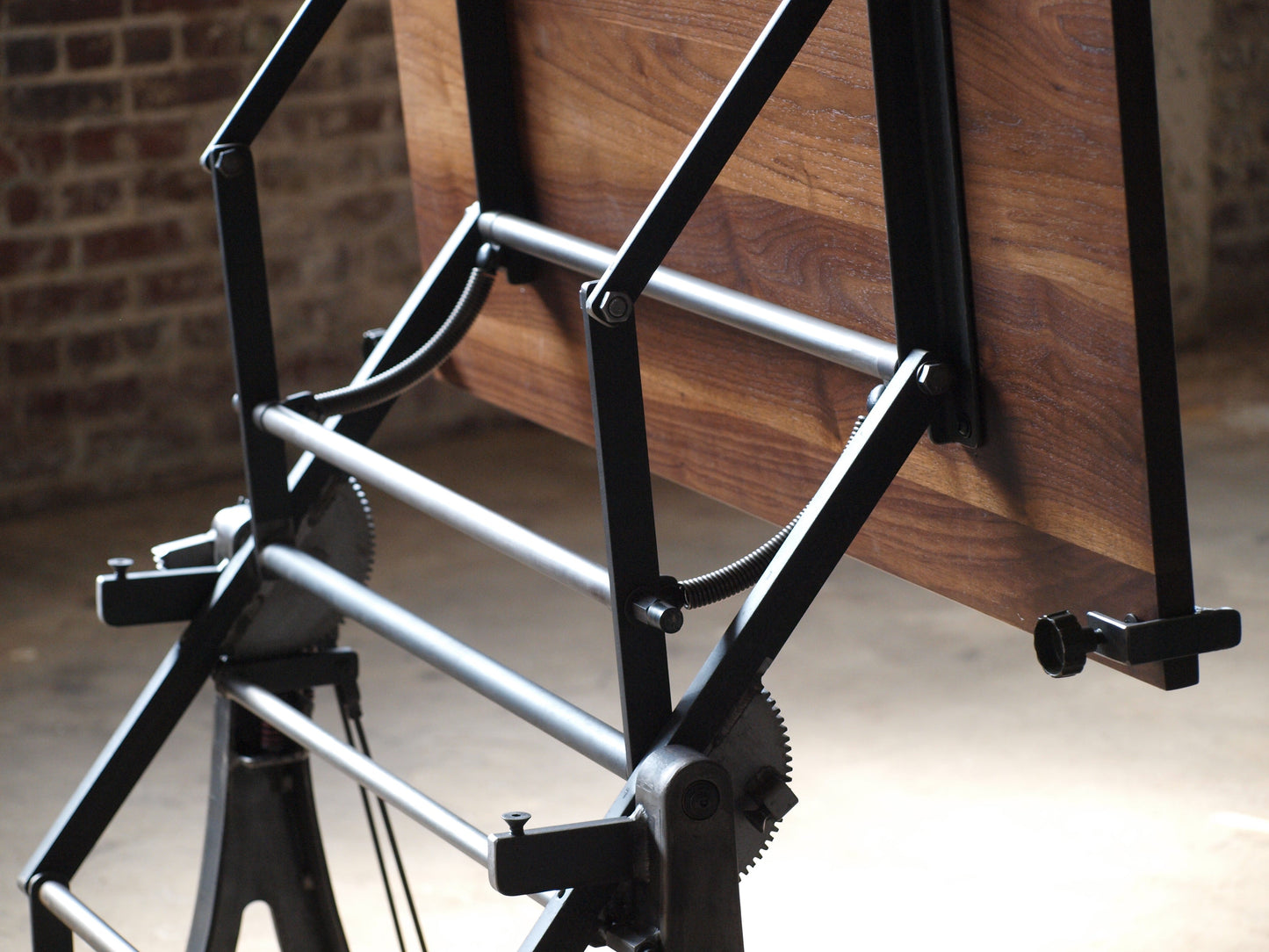 Fully Adjustable Walnut Drafting table Lift and Tilt Handcrafted in Baltimore