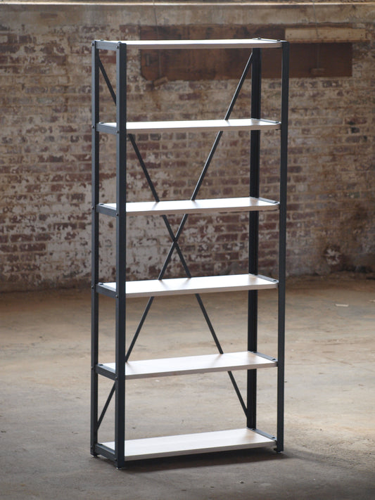 Maple Plank Industrial Bookcase