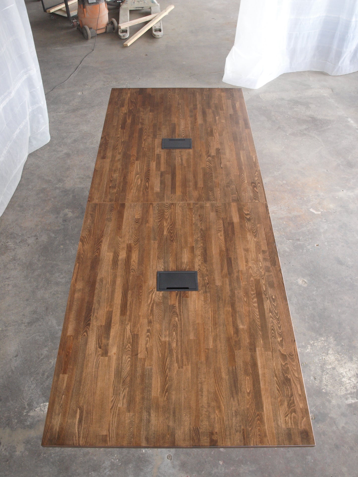 10 foot Maple Industrial Walnut conference table