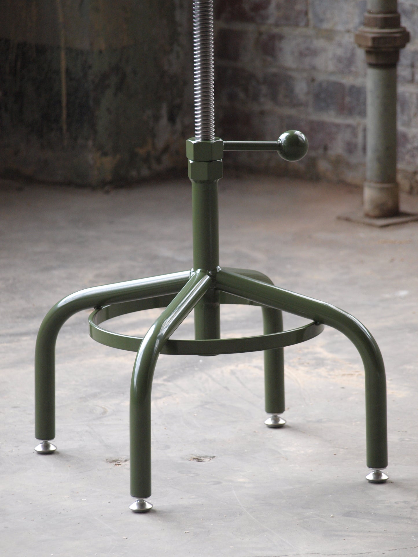 Kitchen Walnut Adjustable Height Stool Factory Green Base