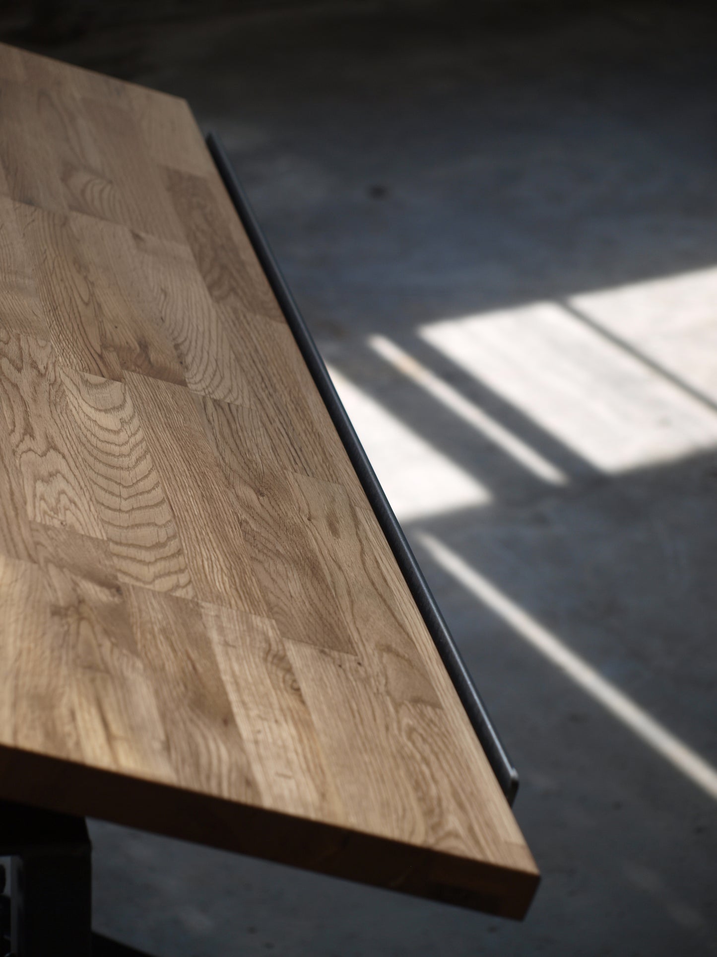 French Industrial Drafting table with Oak top