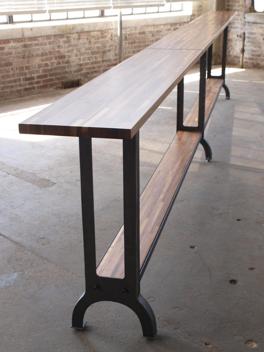 20 foot Industrial Walnut Drink Rail