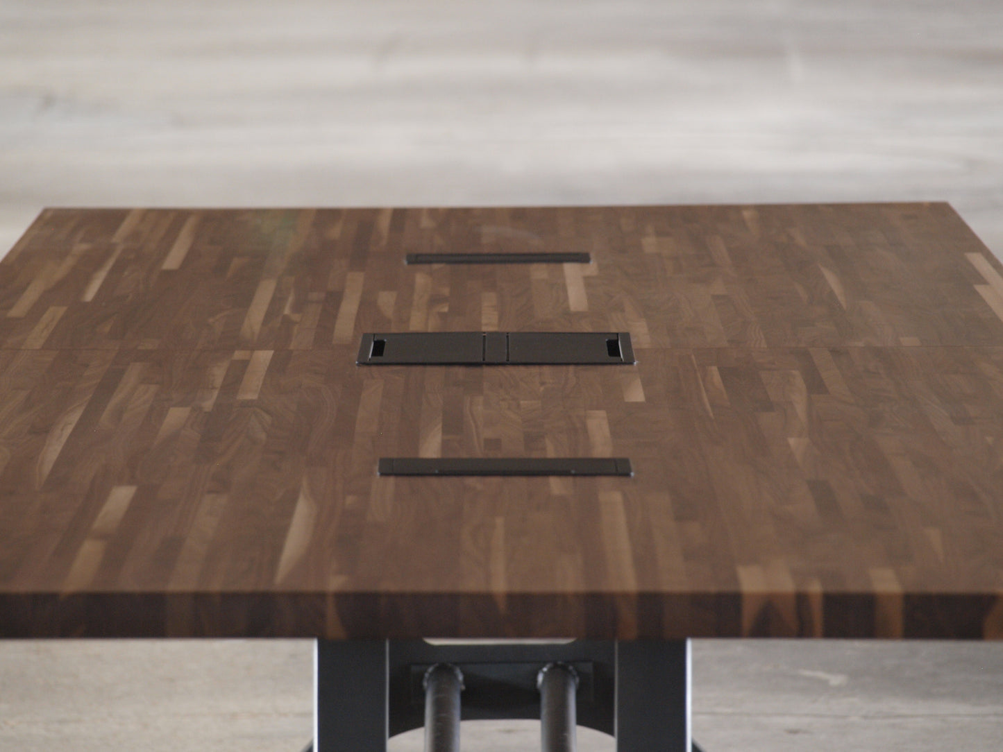 14 foot Industrial Walnut conference table