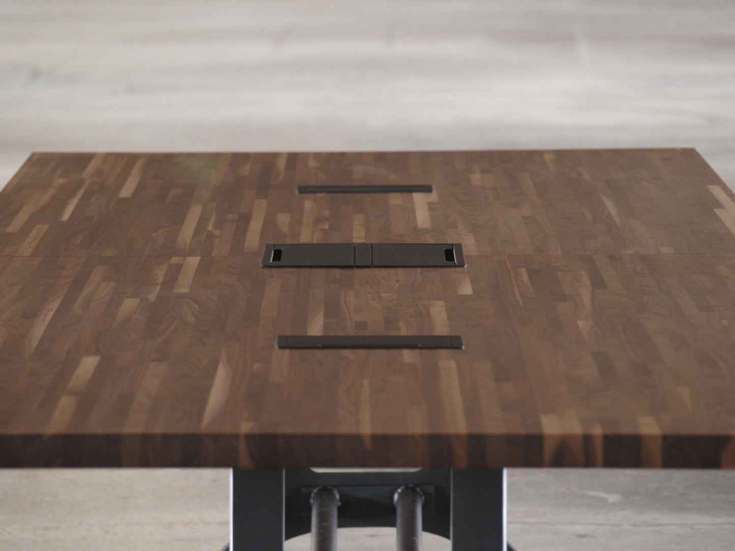 14 foot Industrial Walnut conference table