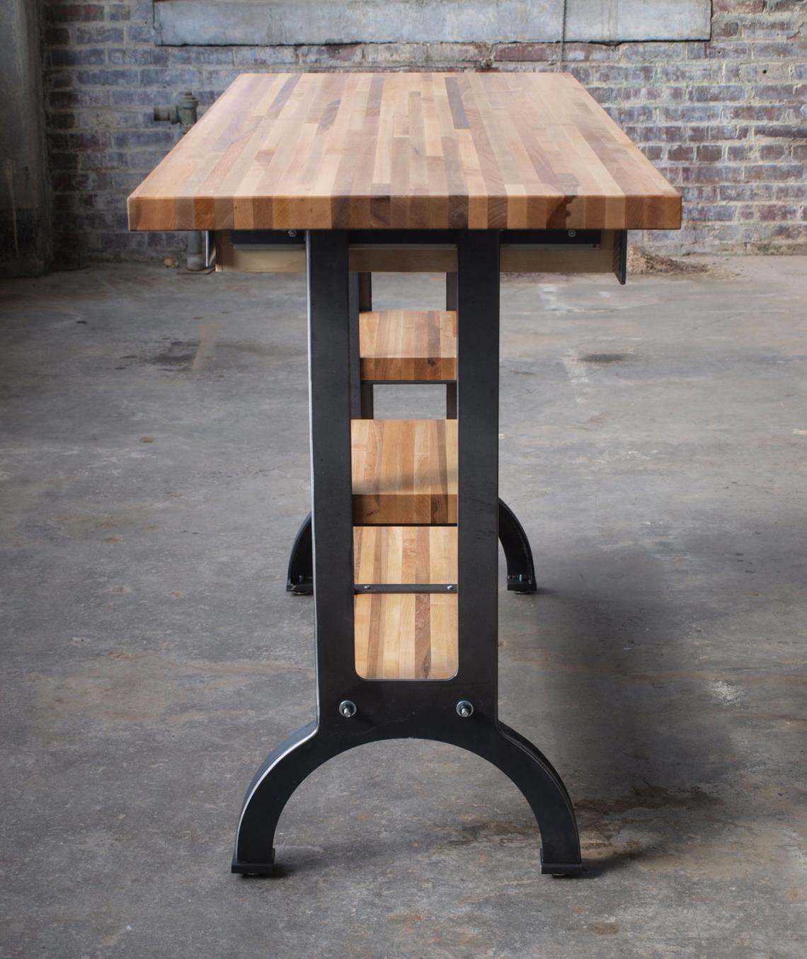 Maple Modern Industrial Kitchen Island Work table